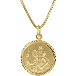 trendor 41406 Christophorus Anhänger 333 Gold mit vergoldeter Silberkette, 40 cm