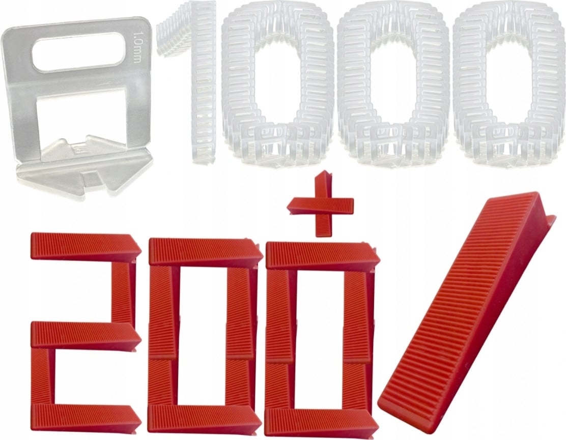 Nelips Tegeluitlijnsysteem met 1000 clips van 1 mm, 200 afstandhouders en legset