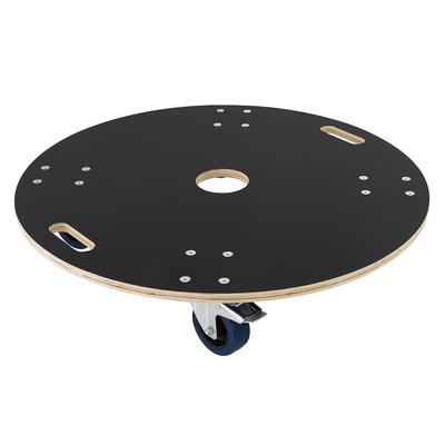 ECD Germany Transportroller Ø77×14,5 cm, Siebdruckplatte, 2 Bremsrollen, 800 kg Tragkraft, Rollbrett & Möbelroller für Umzug