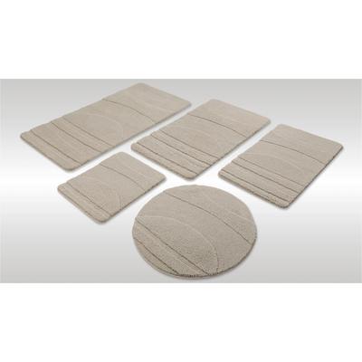 Wecon home "Marc" Höhe 25 mm rutschhemmend beschichtet schnell trocknend Badteppich, Hoch-Tief-Linien, weich, rutschhemmend, waschbar, getuftet