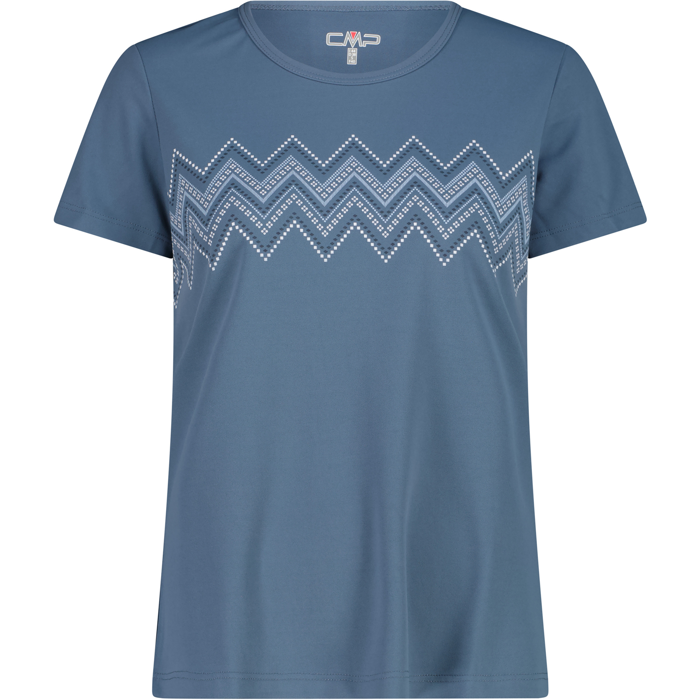 CMP Print Damen T-Shirts blau Größe M Trekking Geruchsneutralisierend