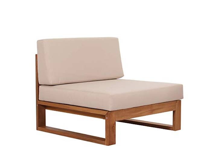 Teako Design Loungesessel Molveno Teak unbehandeltes Massivholz mit Auflagen Teakholz Wetterfest Loungesofa Gartensessel