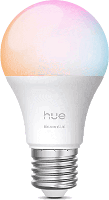 Philips Bombilla Inteligente - Hue Essentials LED E27 8W, 806 Lúmenes, RGB, Control App, Zigbee+Bluetooth, Compatible Con Alexa, Google, AppleHomekit