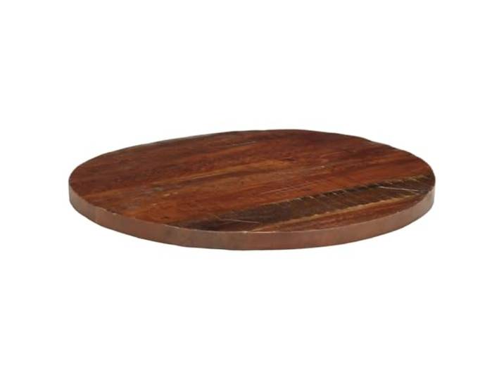 Runde Tischplatte aus Massivholz aus Recycling, Ø 70x3,8 cm, Rustikal Recyclingholz, handgefertigt, leicht zu reinigen, universell für Basis, rustikaler Charme