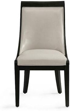 Avondale Dining Chair - Black Walnut, Bonded Leather, Black Walnut/Marbled Dove Gray - Grandin Road