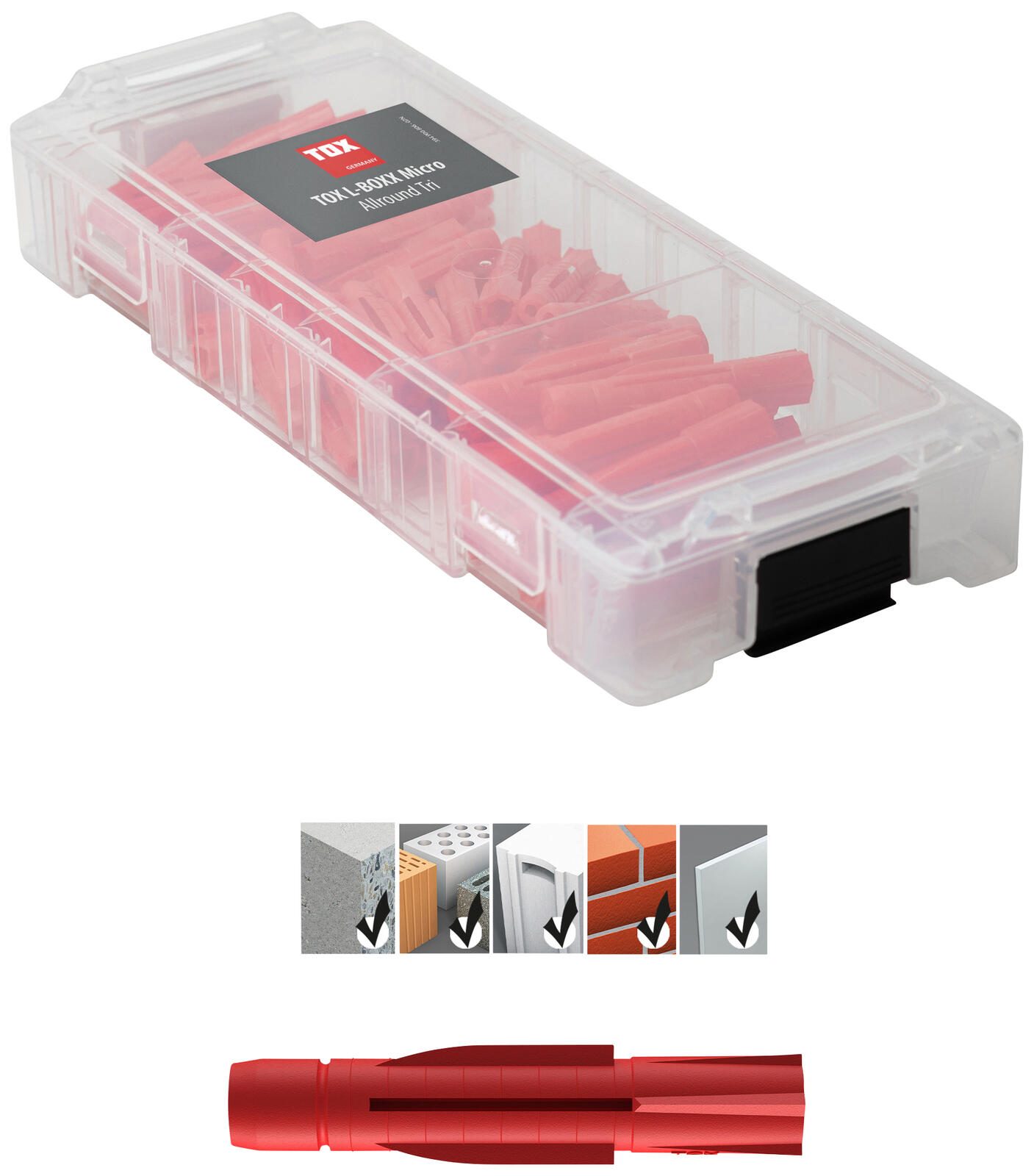 TOX L-BOXX TRI Micro Allround Universaldübel-Sortiment 95 tlg. 094900806