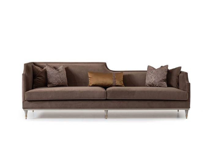 JVmoebel 4-Sitzer Braunes Polstersofa mit Edelstahlfüßen und optimalem Sitzkomfort, 1 Teile, Made in Europa