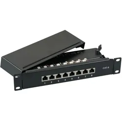 EFB 37736SW.8 Mini-Patchpanel STP 8xRJ45 Cat.6, 10? 1HE, RAL9005 schwarz 37736SW8