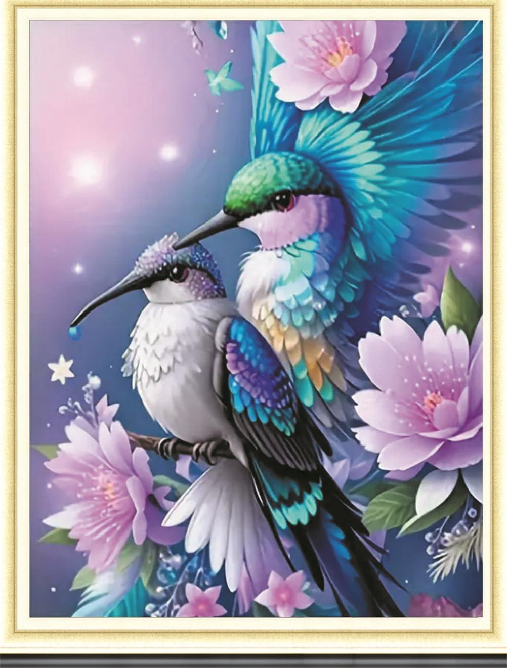Stikset kruissteek met vogel- en bloemmotieven, 36 x 28,2 cm, inclusief accessoires