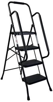 Kodotan sofa 4 Step Ladder,Folding Step Stool with Wide Anti-Slip Pedal,Sturdy Steel Ladder,Convenient Handrail,Portable Steel Step Stool