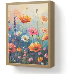 WANDLEUCHTE MIT AKKU Blumen - Natur - Aquarell - Kunst LED 30x40 cm Wandlampe