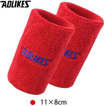 Uplifted Finds AOLIKES Terry Cloth Sports Wrist Bands For Sweat Absorption 11cm Red