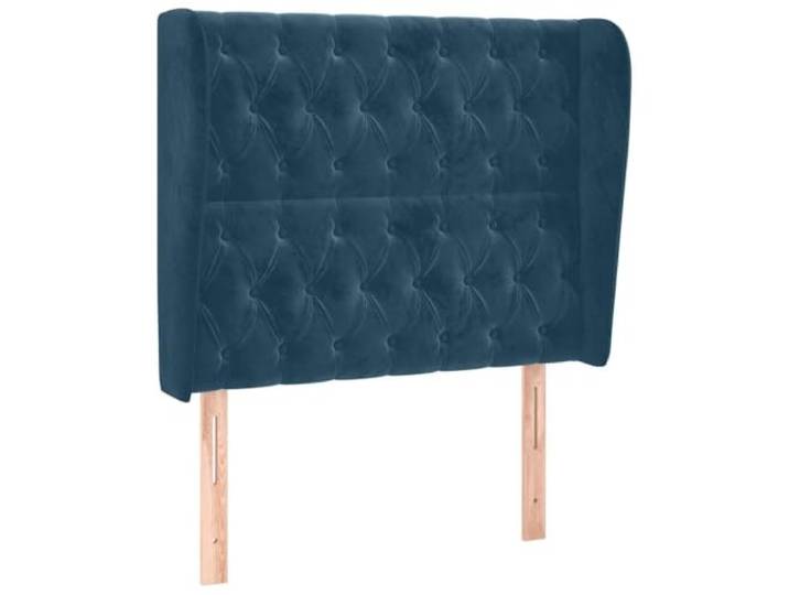 GHVBNMF Kopfteil mit Ohren Dunkelblau 93x23cm Samt Polsterkopfteil Höhenverstellbares Polsterbett-Rückenteil aus weichem Samtbezug für bequemes Anlehnen im Schlafzimmer.