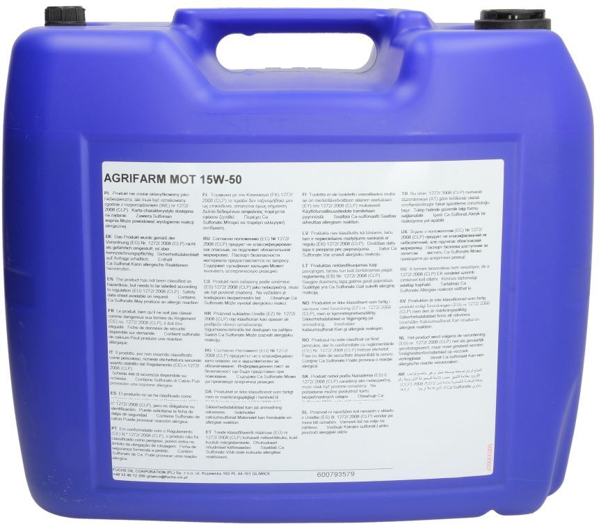 Fuchs Oil Motoröl FUCHS 600793579 AGRIFARM MOT 15W50 20L