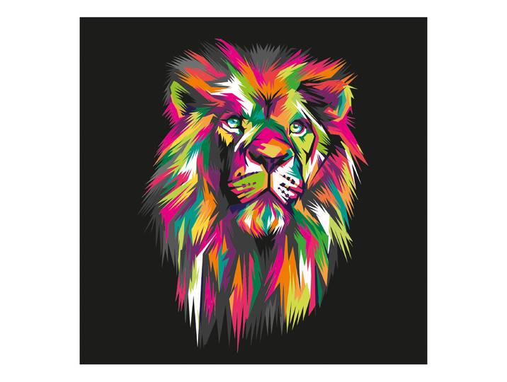 Tableau verre Colorful Lion Head type C Verre flotté Multicolore 50 x 50 x 1cm