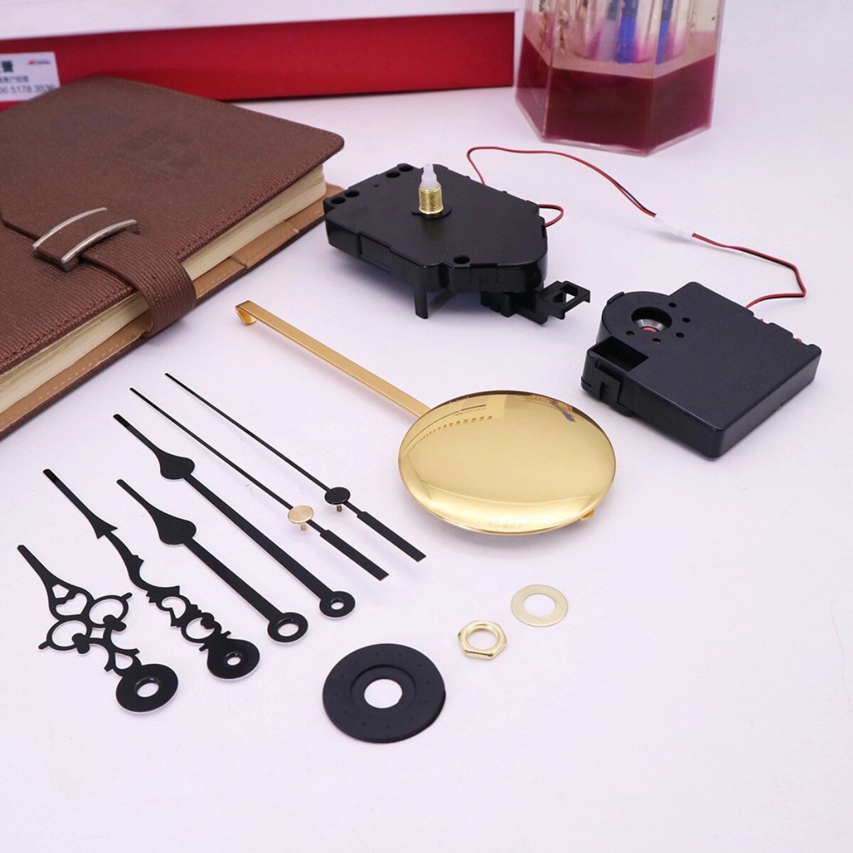 INF DIY-Uhrwerk mit schwingendem Pendel, 16-Melodien-Spielwerk, Messingbuchse, Schaft 17mm, passt für Zifferblätter 4-6mm,