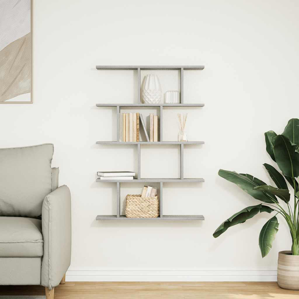 Latitude Run Aythan 12 Piece Bracket Shelf Grey Sonoma 100cm H X 70cm W X 18cm D