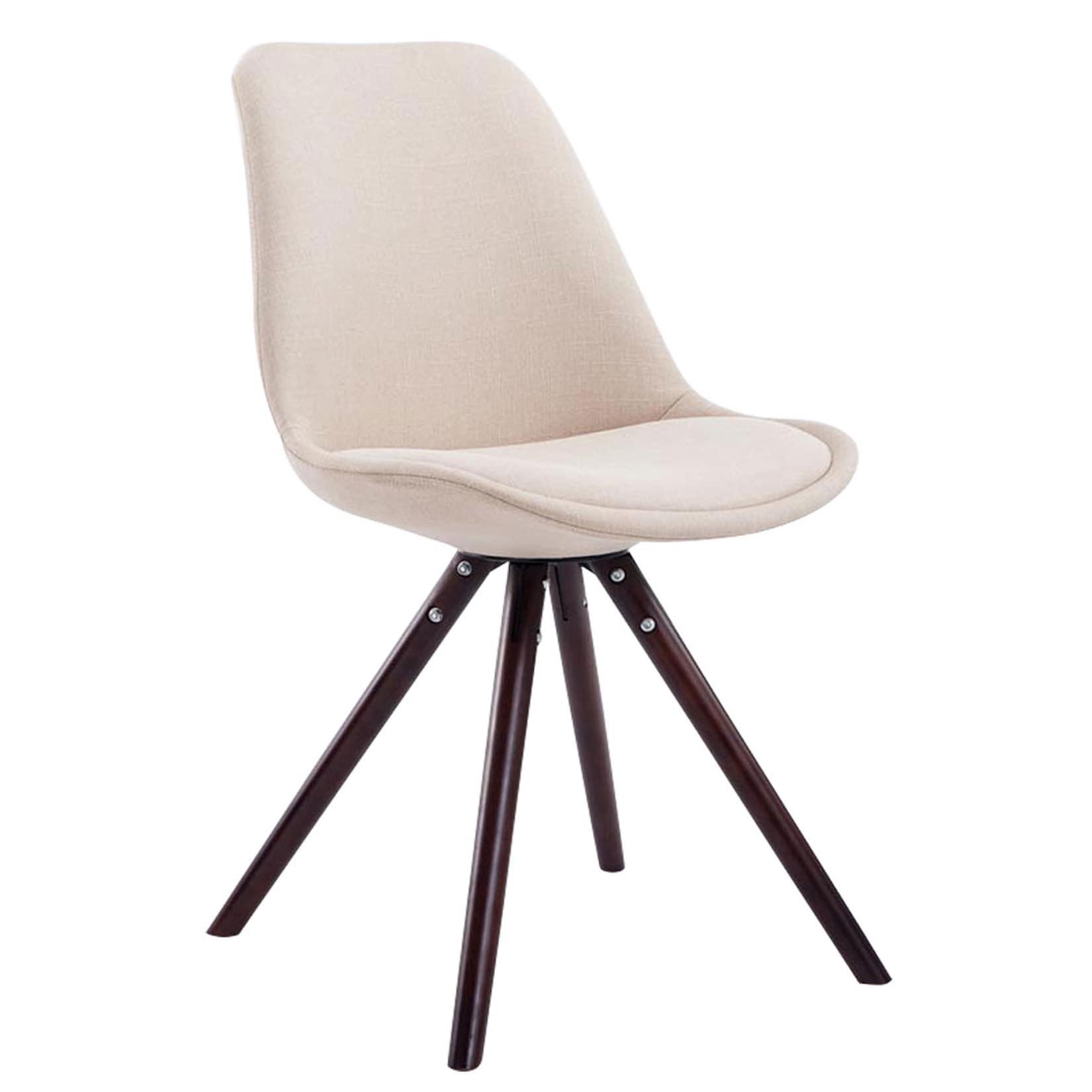 CLP Besucherstuhl Toulouse Stoff Cappuccino Rund Farbe: creme, Gestell Farbe: cappuccino