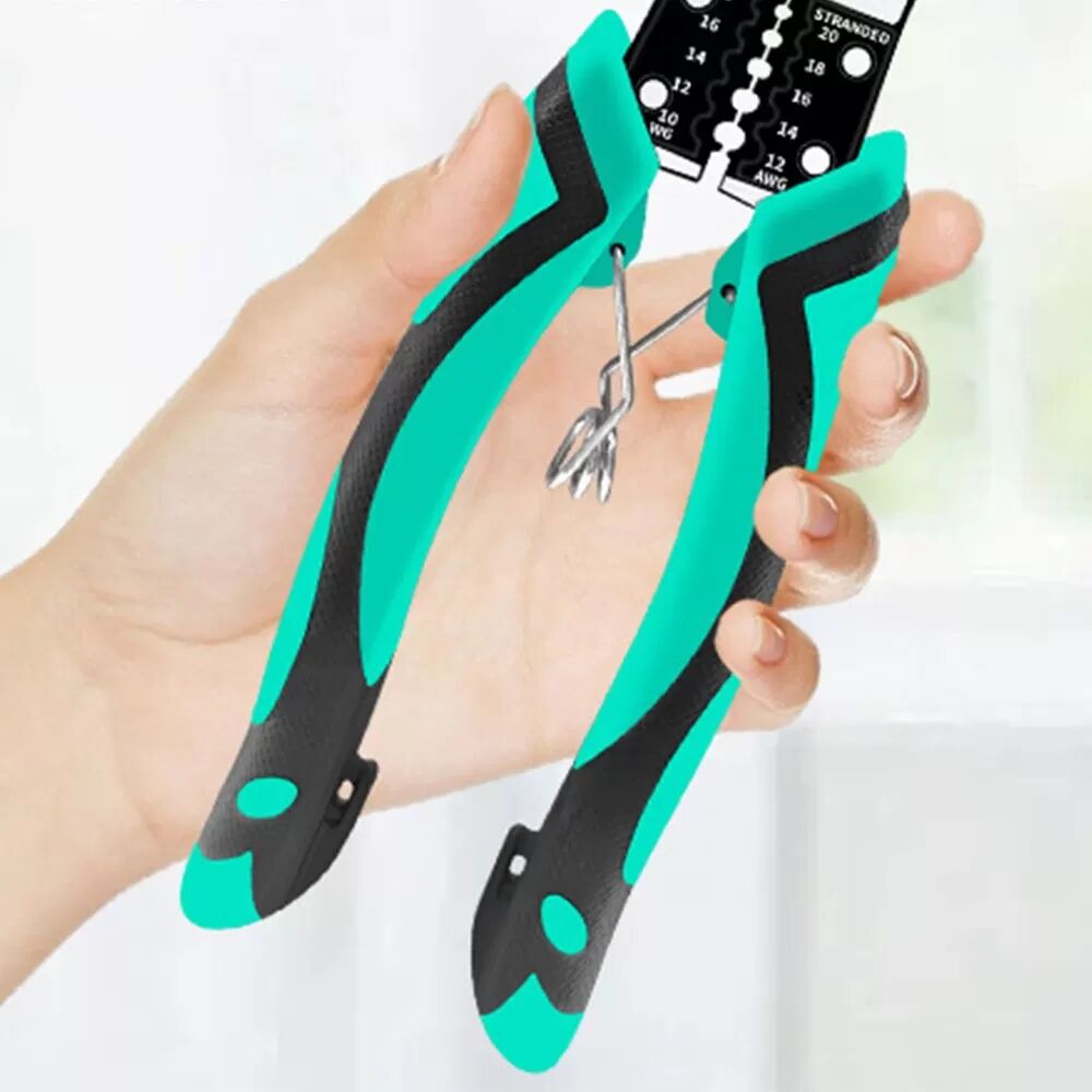 INF Pince à Bec Effilée Excentrique CRV 20 cm - Outil Multifonctionnel de Coupe et de Dénudage de Fils