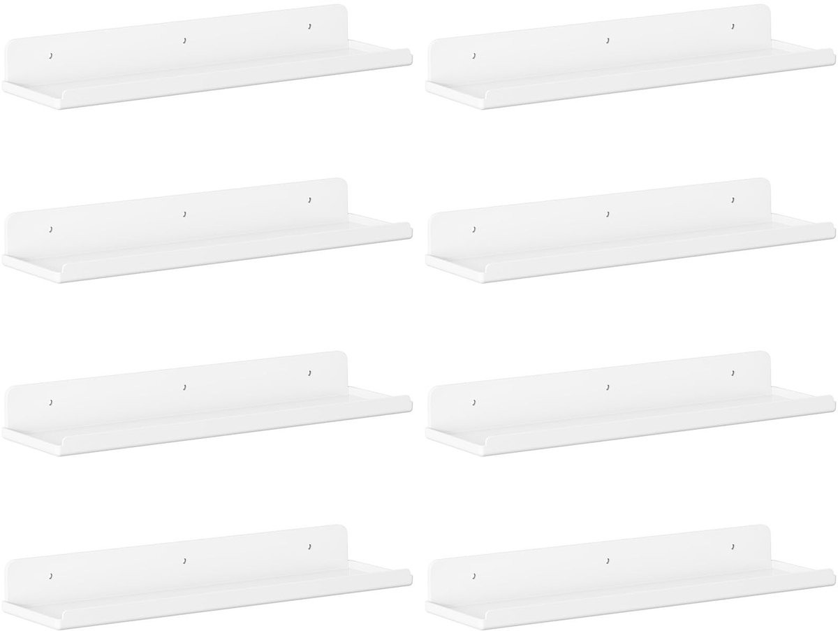 Set van 8 wandplanken voor wanddecoratie en opslag, wit