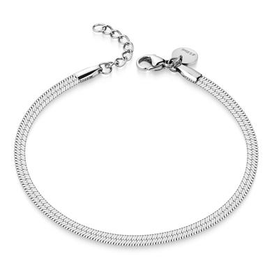 Armband ZEEME "Stahl glanz 18 + 2 cm", weiß, Armbänder, Damen, 18+2cm, Edelstahl, glänzend, Armband