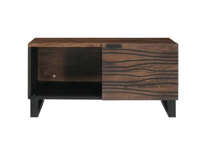 KTHLBRH Couchtisch Walnuss 80 x 50 x 40 cm Ingenieurholz Oberfläche aus massivem Akazienholz, modernes Design, einfache Montage, 1 Tür