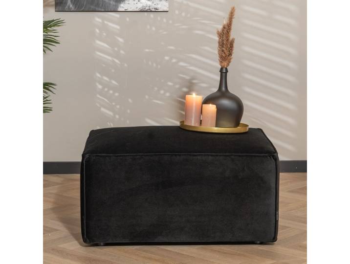 Bronx71 Samt Hocker Memphis rechteckig schwarz