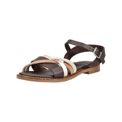 Riemchensandale OH MY SANDALS "Oh My Sandals Sandalen Leder", Damen, Gr. 38, braun (marone), Leder, Schuhe Riemchensandale