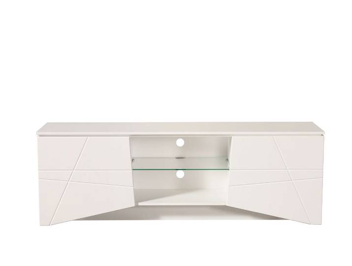 Lowboard HOME AFFAIRE Cadiz TV-Board , weiss (weiß hochglanz folie), B:168cm H:57cm T:39,5cm, Sideboards, Lowboard, TV-Kommode mit Hochglanzfronten und Fräsungen, Glasboden