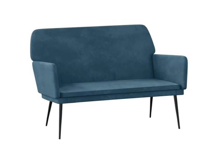 Makastle Sitzbank Blau 108x79x79 cm Samt