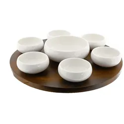 Belicia 8-teiliges Servierschalen-Set mit Holzbrett & Schalen, für Snacks & Dips