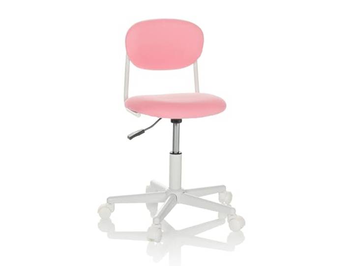 hjh OFFICE Chaise pivotante pour Enfants KIDDY Base I Tissu\, Chaise pivotante avec Dossier moulé\, Rose\, 719239