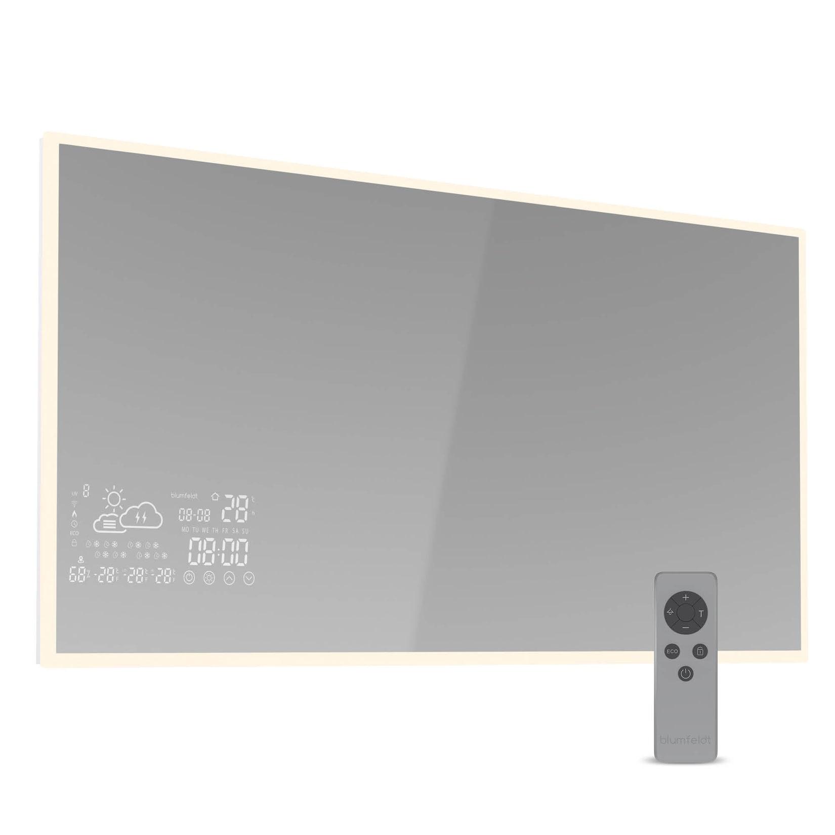 Infrared Heater Smart Mirror Infrarot 600 W IP44 Schwarz 120 x 60 cm