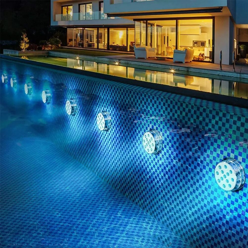 INF Lot de 8 lampes à bouton LED 7cm avec télécommande - Éclairage polyvalent et étanche