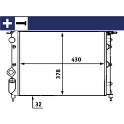 Kühler Motorkühlung MAHLE CR 476 000S für Renault Rapid Clio I 19 II