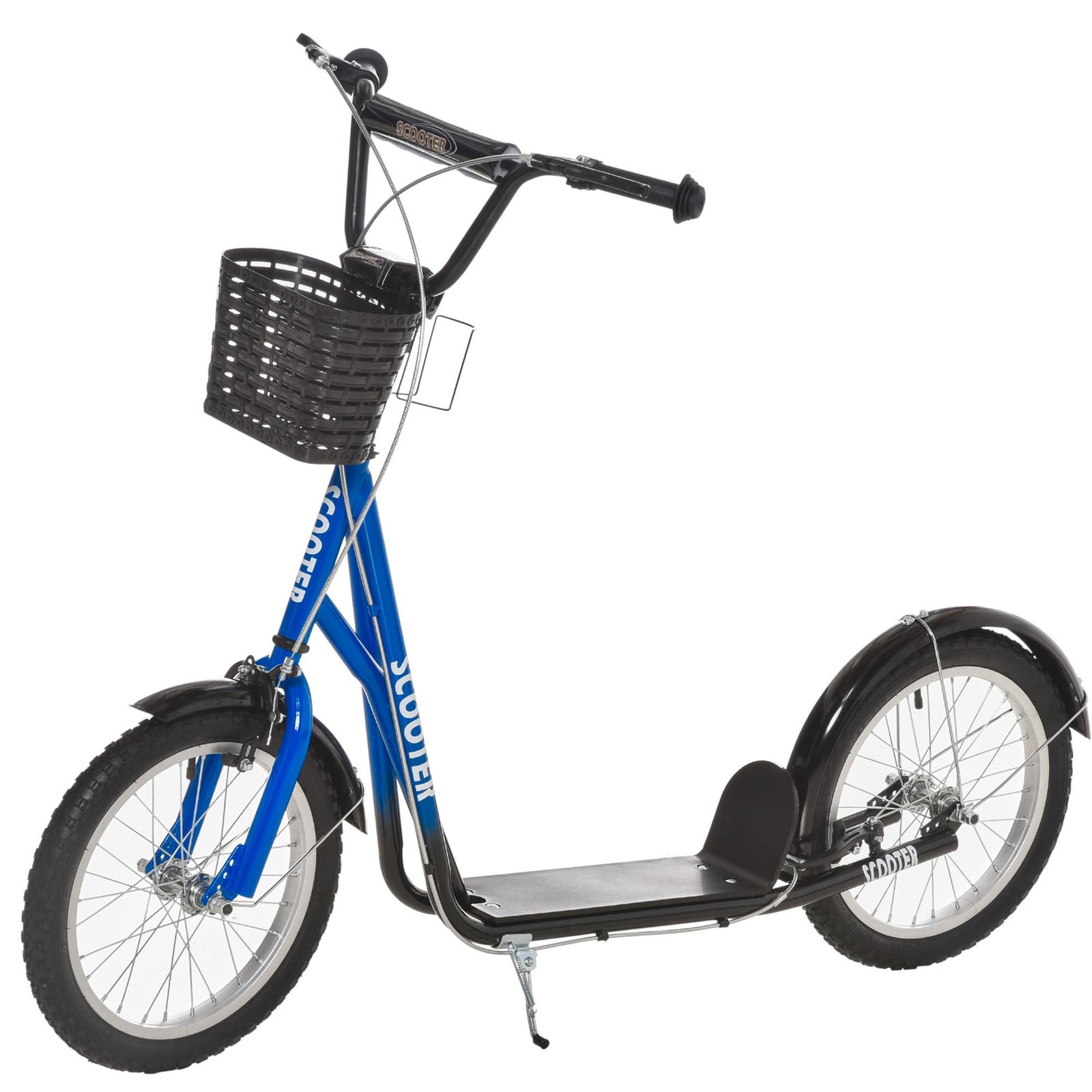 HOMCOM Kinderloopfiets met rem en mand, blauw