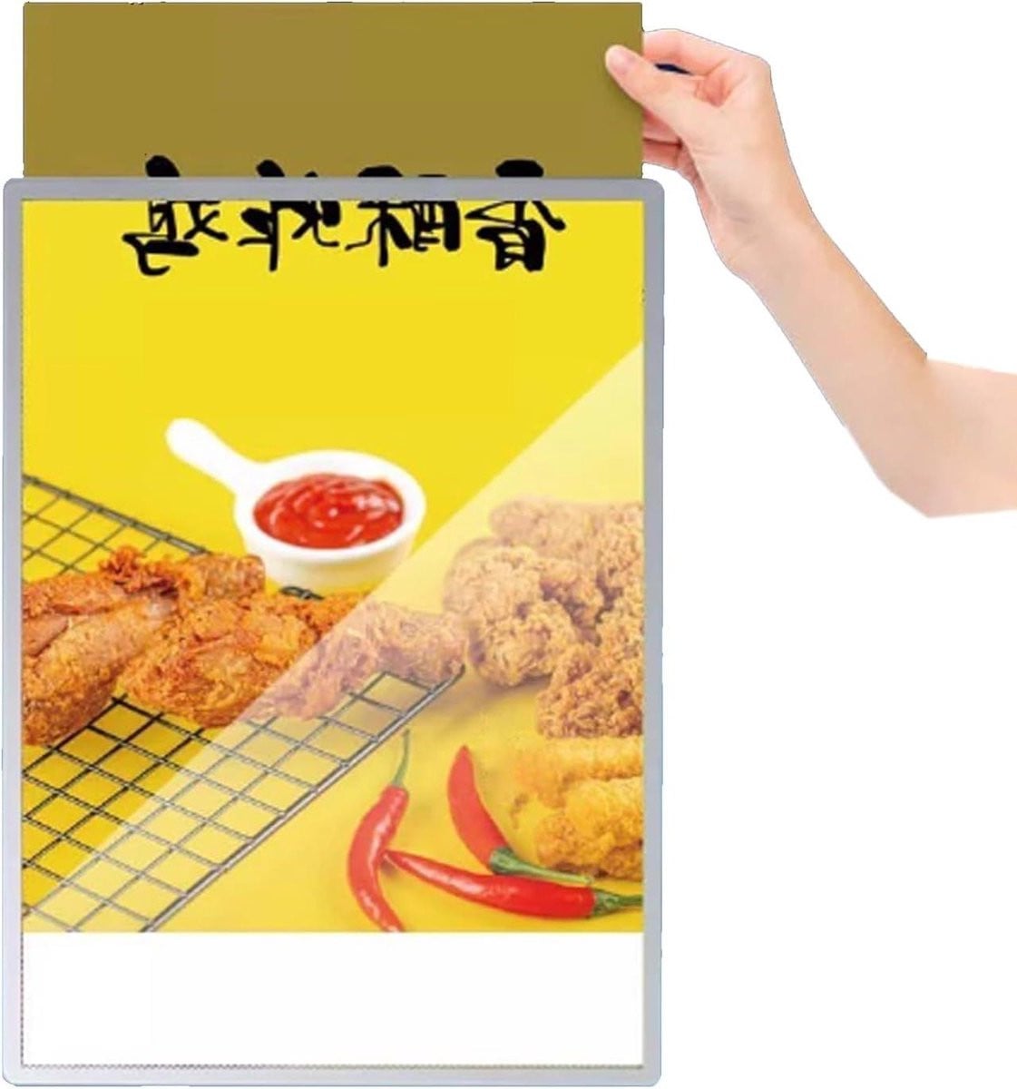 Led Poster Frame Lichtbak Display A2 Formaat Zilver Aluminium Frame