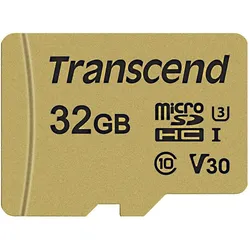 Transcend 32GB UHS-I U1 SD CARD (32 GB, microSDHC, U1, UHS-I), Speicherkarte, Gold