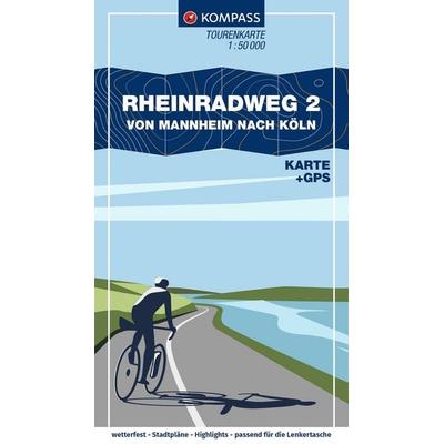 KOMPASS Fahrrad-Tourenkarte Rheinradweg 2, von Mannheim nach Köln 1:50.000, Sonstige von , KOMPASS Freytag & Berndt, 978-3-99154-422-7