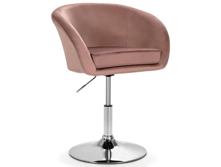 COSTWAY Chaise Pivotante en Velours Fauteuil de Bureau réglable en Hauteur Base Galvanisée Charge 125kg Rose