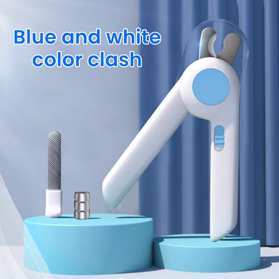Happy Pet Pantry Pet Nail Clipper With LED Light & Anti Splash Catcher For Dogs And Cats blue
