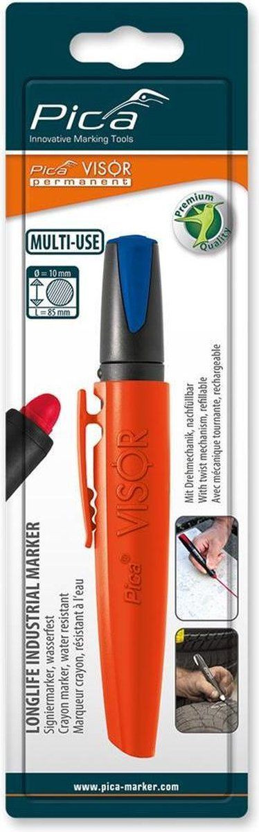 Pica Visor Permanent Marker 990/41 - Hervulbaar - Waterbestendig - Blauw