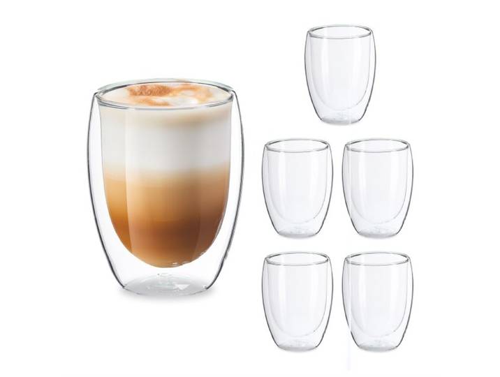 Relaxdays Latte macchiato glazen 350 ml