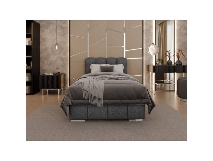 Homesy Polsterbett Zaira 100x200cm – Elegantes Polsterbett für modernen Wohnstil, Zonierte Multi-Taschen-Federkern (24cm), Graphitfarben, Holz, Mode, 100x200 cm, Schlafzimmer, Betten, Polsterbetten