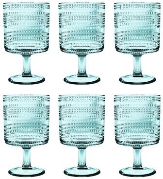 Abode Homewares Beaded Acrylic Stacking Wine Glass -14.8 oz - Set of 6