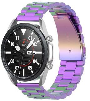Everyday Crate Galaxy Watch 3 45mm Stainless Steel Watch Band 22mm Three Bead Metal Replacement Strap With Screwdriver colorful