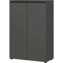 Aktenschrank 2-türig Soft-Close, 3 Ordnerhöhen 80x120x40 cm Graphit