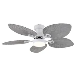 LED Deckenventilator Ventilator Wohnzimmerlampe Dimmbar Weiß Aluminium D 107 cm