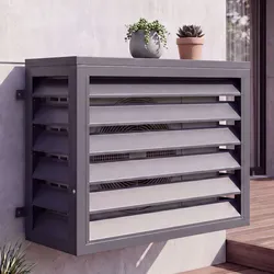 Verkleidung für Klimaanlage/Wärmetauscher MCW-O43, Abdeckung Schutzgitter, Metall 73x97x38cm ~ anthrazit