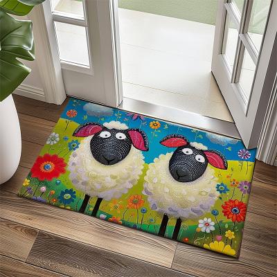 LightInthebox Sheeps Doormat Floor Mats Washable Rugs Kitchen Mat Non-Slip Oil Proof Rug Indoor Outdoor Mat Bedroom Decor Bathroom Mat Entrance Rug